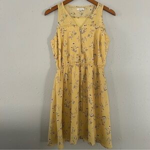 🦋 Maurices Yellow Floral Sleeveless Mini Dress Casual Spring Small